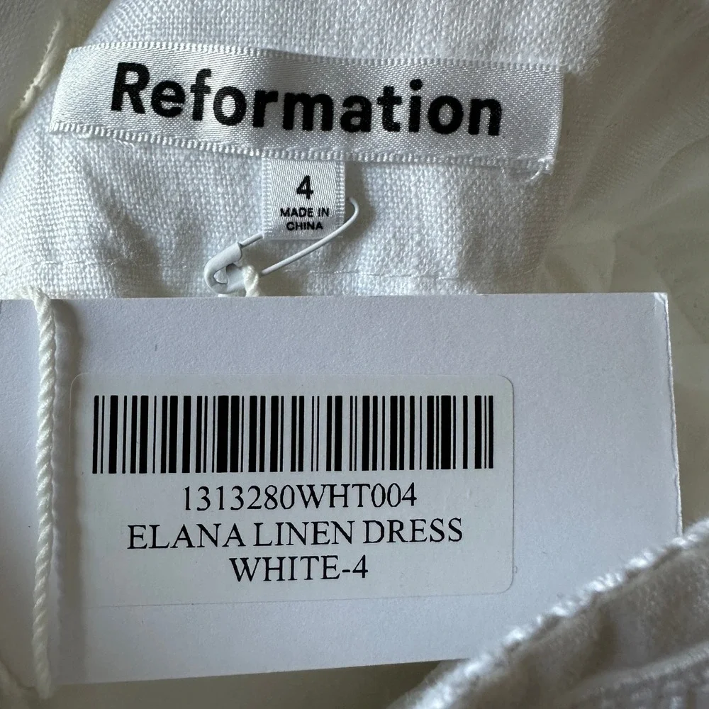 NWT Reformation Elana Linen Mini Dress White LWD 4 - Picture 6 of 11